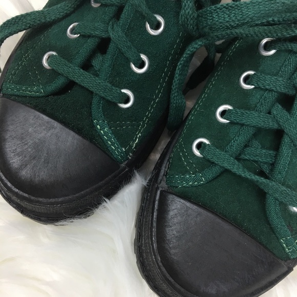 Passports green suede and black lace up sneakers - Picture 3 of 7
